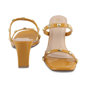 The Megan Yellow Women's Dress Block Heel Sandals Tresmode - Tresmode