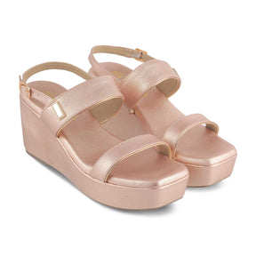 The Meteor Champagne Women's Dress Wedge Sandals Tresmode - Tresmode