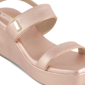 The Meteor Champagne Women's Dress Wedge Sandals Tresmode - Tresmode