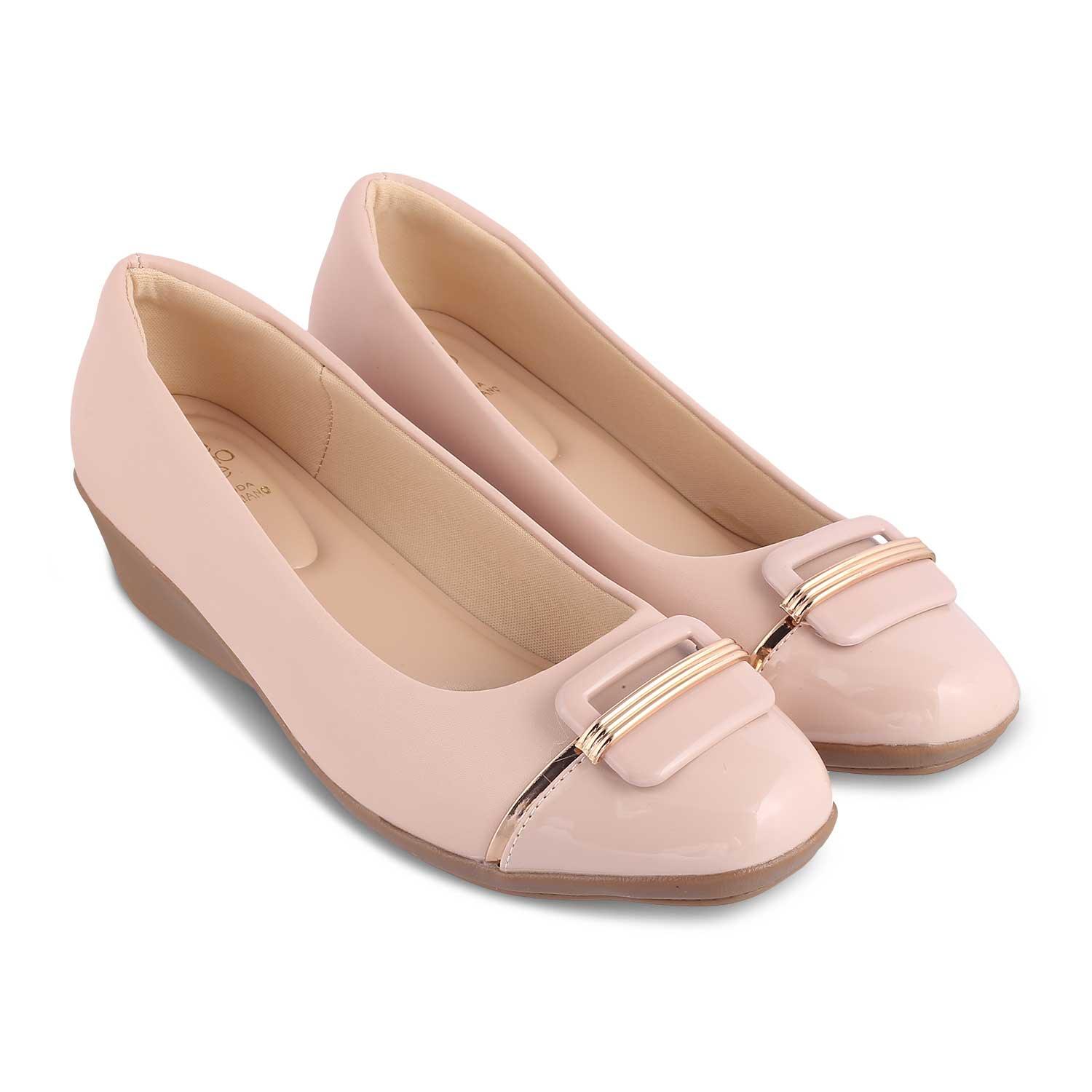 The Mian Beige Women's Dress Ballerina Wedges Tresmode - Tresmode