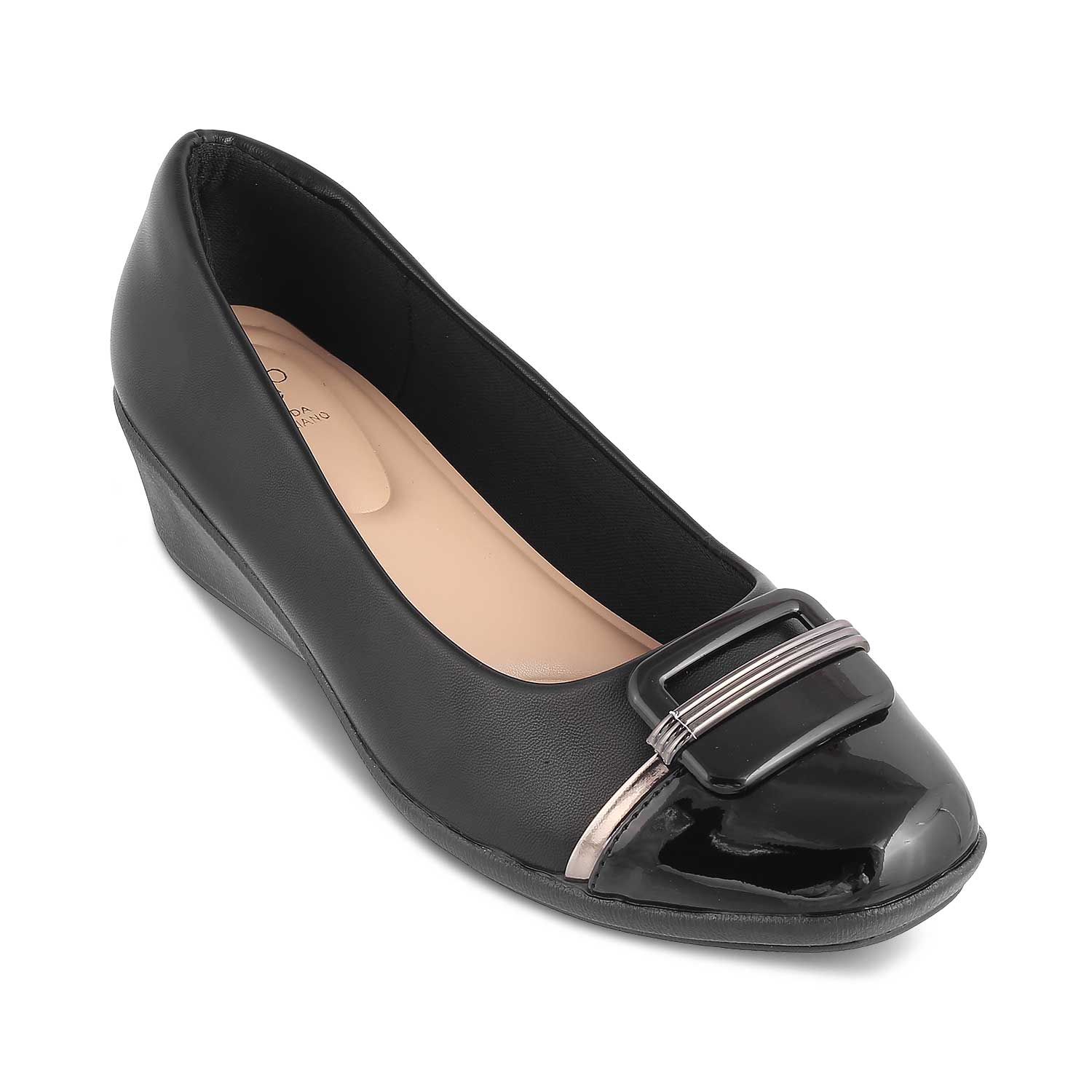 The Mian Black Women's Dress Ballerina Wedges Tresmode - Tresmode