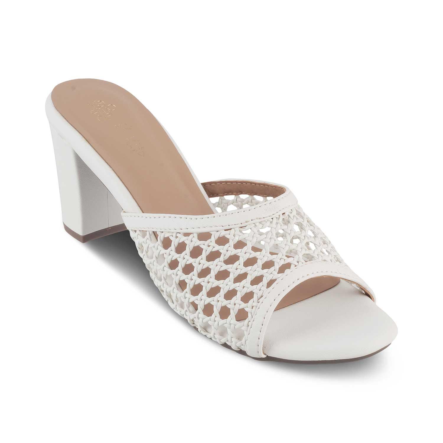 The Miko White Women's Dress Block Heel Sandals Tresmode - Tresmode