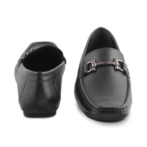 The Milane Black Men's Leather Loafers Tresmode - Tresmode