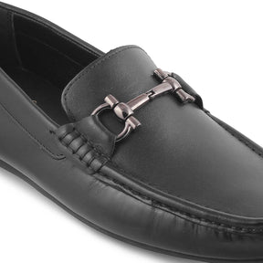 The Milane Black Men's Leather Loafers Tresmode - Tresmode