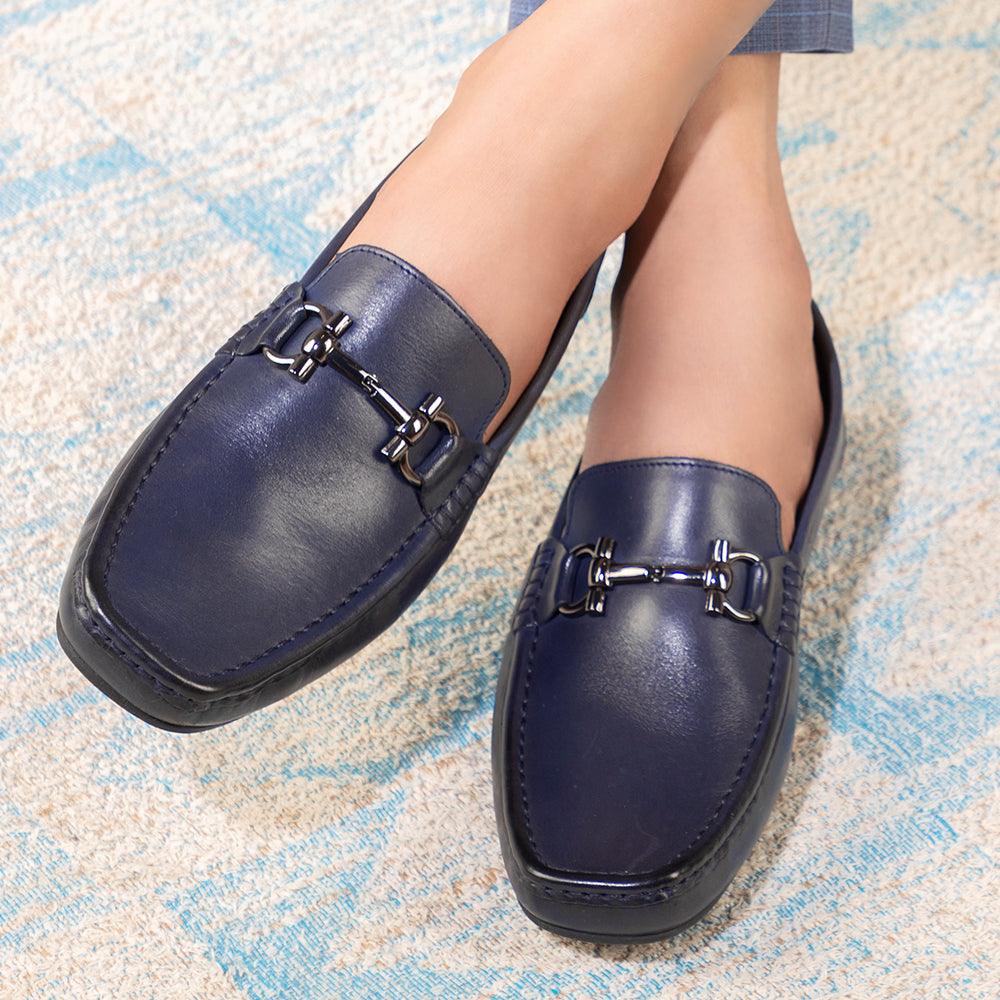 The Milane Blue Men's Leather Loafers Tresmode - Tresmode