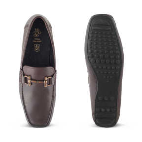 The Milane Brown Men's Leather Loafers Tresmode - Tresmode