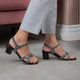 The Milano Pewter Women's Dress Block Heel Sandals Tresmode