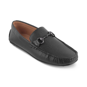 The Mills Black Men's Leather Driving Loafers Tresmode - Tresmode