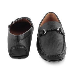 The Mills Black Men's Leather Driving Loafers Tresmode - Tresmode