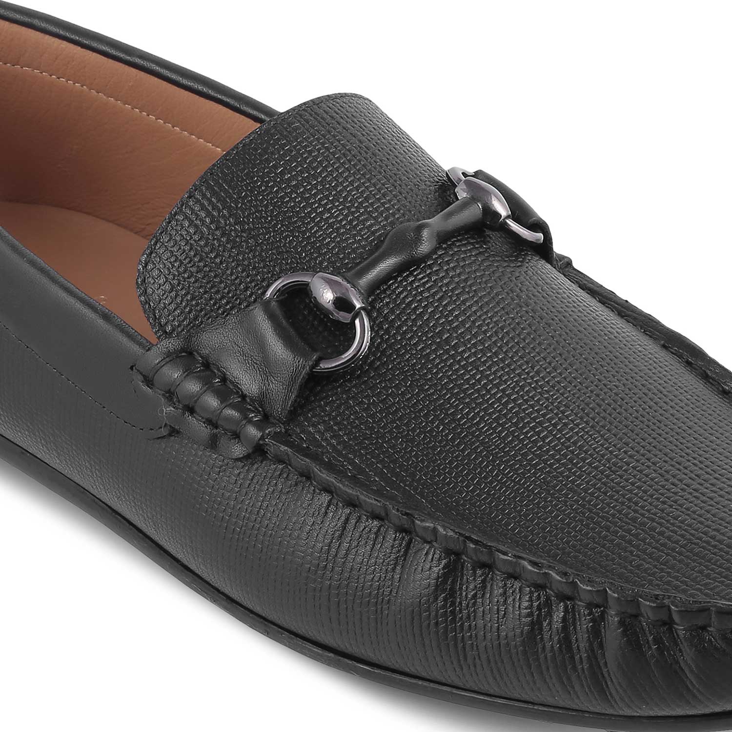 The Mills Black Men's Leather Driving Loafers Tresmode - Tresmode