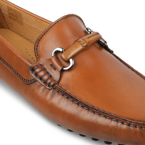 The Mirocleto Tan Men's Handcrafted Leather Driving Loafers Tresmode - Tresmode