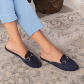 The Mlip Blue Women's Dress Mules Tresmode - Tresmode