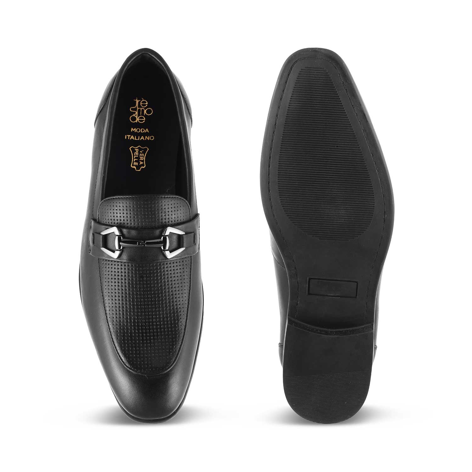 The Montli Black Men's Leather Loafers Tresmode - Tresmode