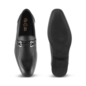 The Montli Black Men's Leather Loafers Tresmode - Tresmode