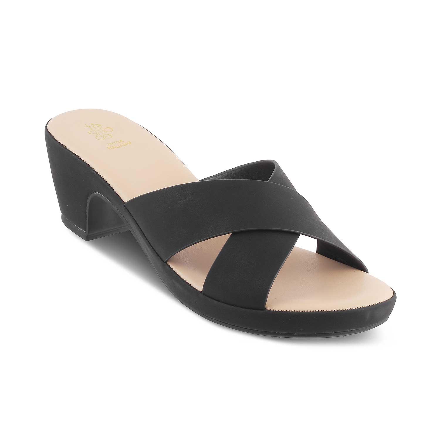 The Montreal Black Women's Casual Block Heel Sandals Tresmode - Tresmode