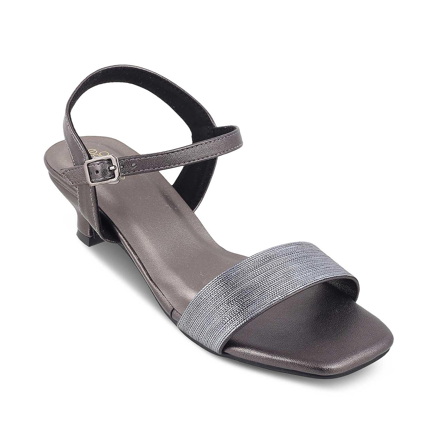 The Monty Pewter Women's Dress Block Heel Sandals Tresmode - Tresmode