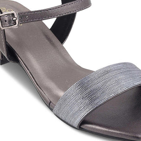 The Monty Pewter Women's Dress Block Heel Sandals Tresmode - Tresmode