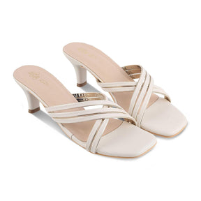 The Natty Beige Women's Dress Heel Sandals Tresmode - Tresmode