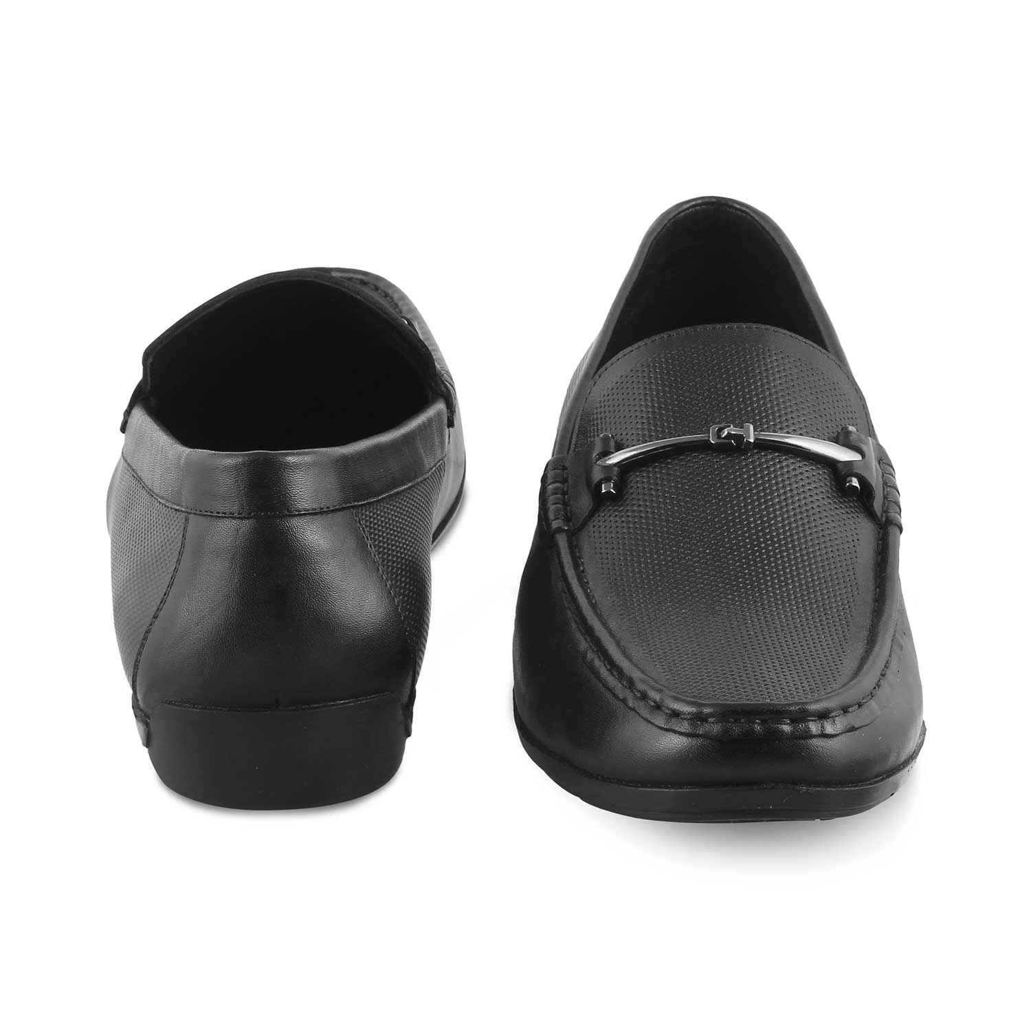 The Nimbia Black Men's Leather Loafers Tresmode - Tresmode