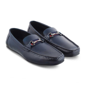 The Ondrive Blue Men's Leather Driving Loafers Tresmode - Tresmode