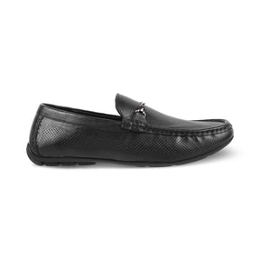 The Open-2 Black Men's Leather Loafers Tresmode - Tresmode