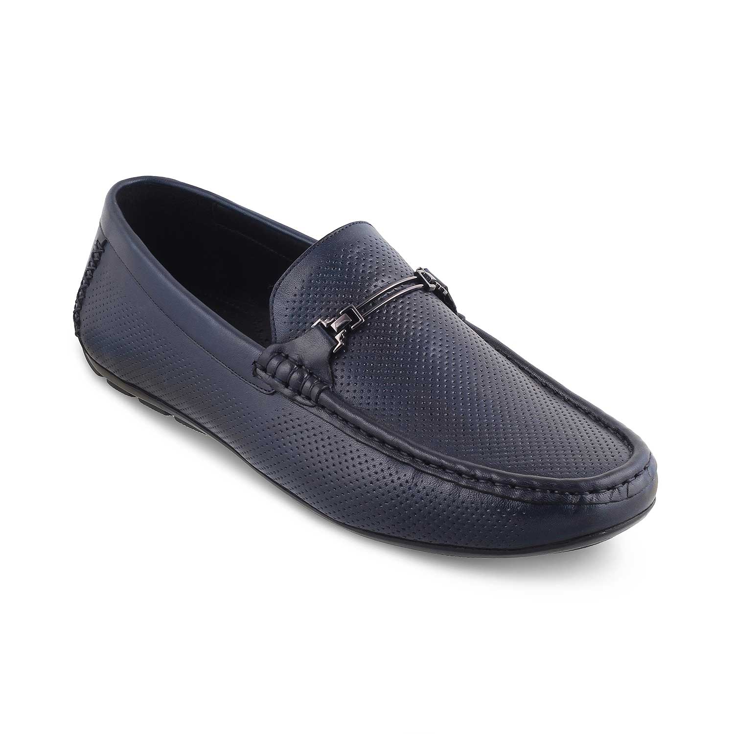 The Open-2 Blue Men's Leather Loafers Tresmode - Tresmode