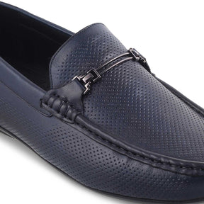 The Open-2 Blue Men's Leather Loafers Tresmode - Tresmode