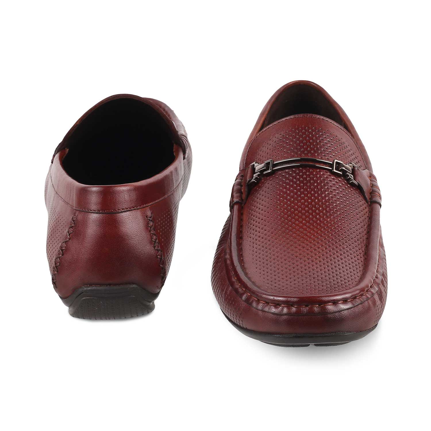 The Open-2 Brown Men's Leather Loafers Tresmode - Tresmode