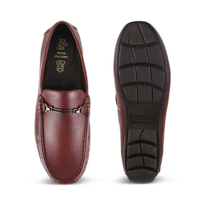 The Open-2 Brown Men's Leather Loafers Tresmode - Tresmode