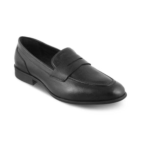 The Paris Black Men's Leather Penny Loafers Tresmode - Tresmode