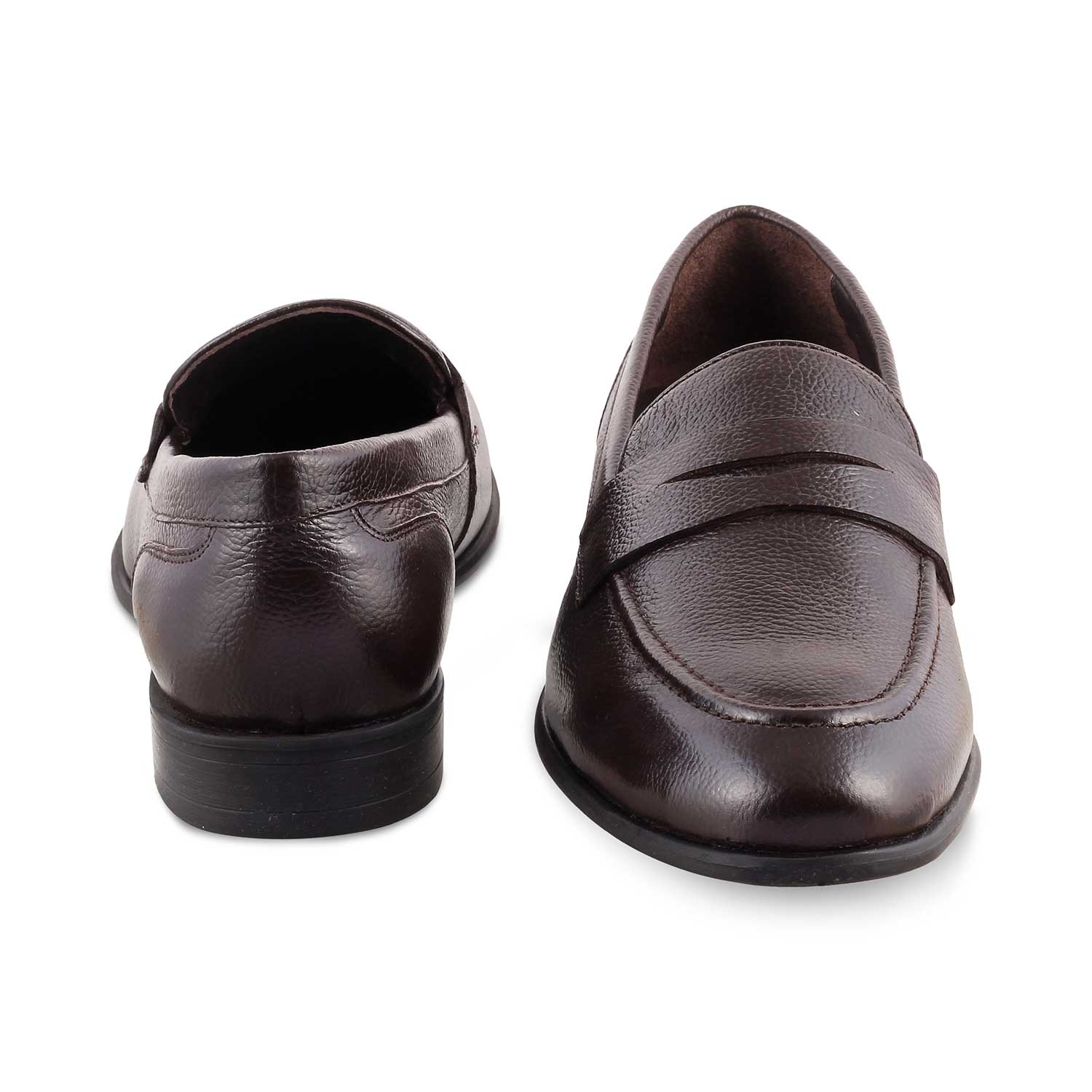 The Paris Brown Men's Leather Penny Loafers Tresmode - Tresmode