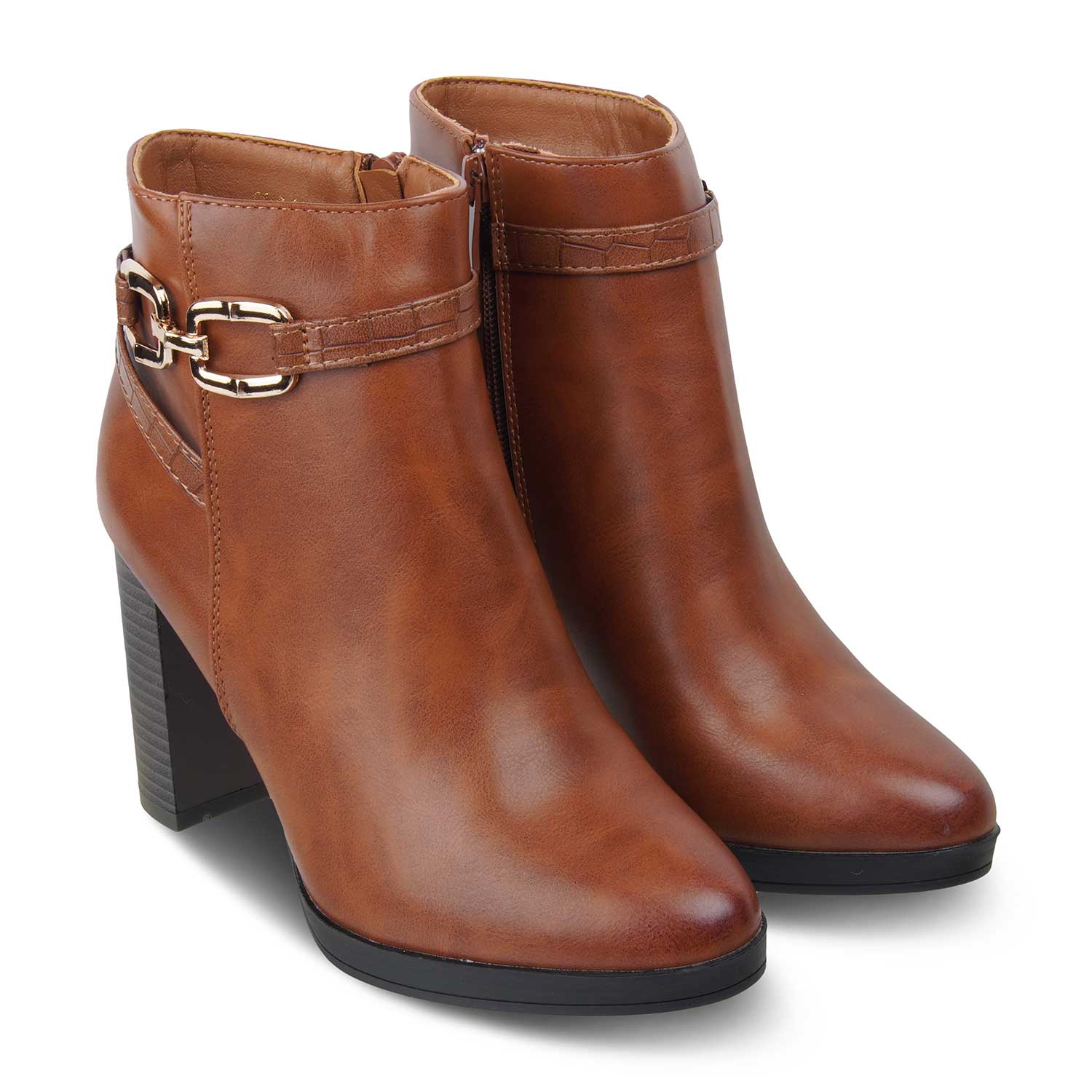 The Paris Camel Women's Ankle-length Boots Tresmode - Tresmode