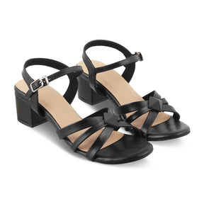 The Parma Black Women's Dress Block Heel Sandals Tresmode - Tresmode