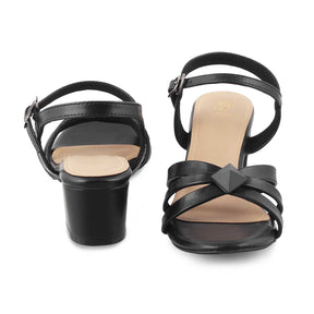 The Parma Black Women's Dress Block Heel Sandals Tresmode - Tresmode