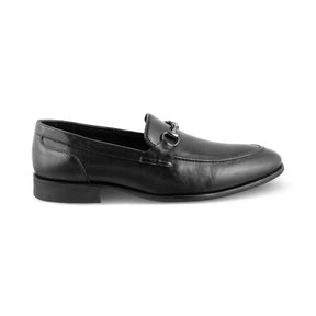 The Pierre Black Men's Leather Horse-Bit Loafers Tresmode - Tresmode