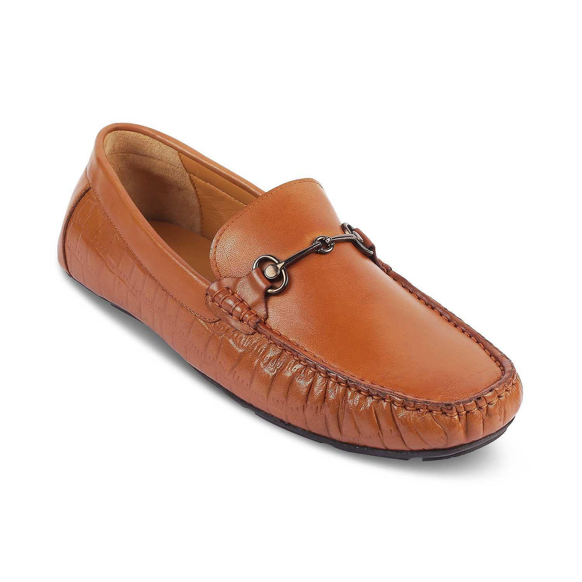 The Port Tan Men's Leather Driving Loafers Tresmode - Tresmode