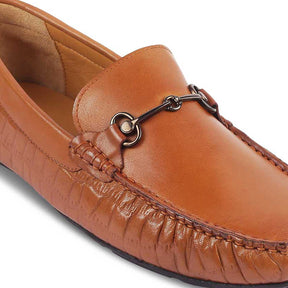 The Port Tan Men's Leather Driving Loafers Tresmode - Tresmode