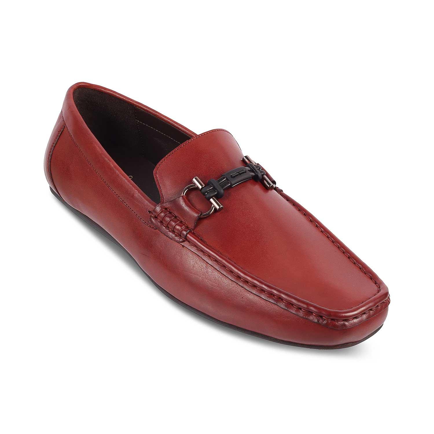 The Proter Wine Men's Leather Driving Loafers Tresmode - Tresmode