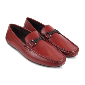 The Proter Wine Men's Leather Driving Loafers Tresmode - Tresmode