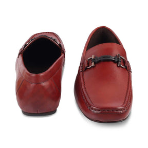 The Proter Wine Men's Leather Driving Loafers Tresmode - Tresmode