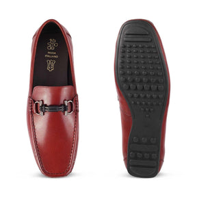 The Proter Wine Men's Leather Driving Loafers Tresmode - Tresmode