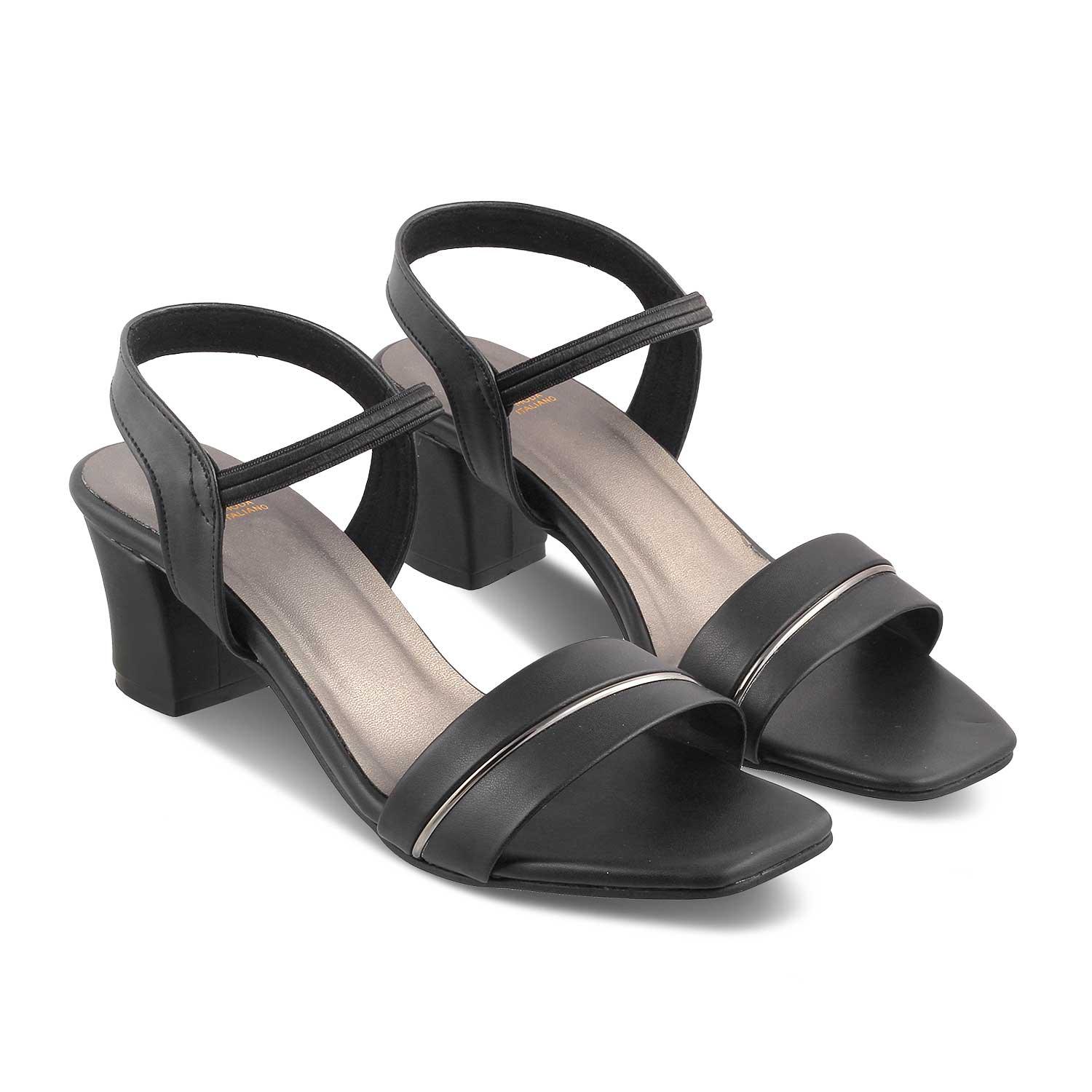 The Rachel-2 Black Women's Dress Block Heel Sandals Tresmode - Tresmode