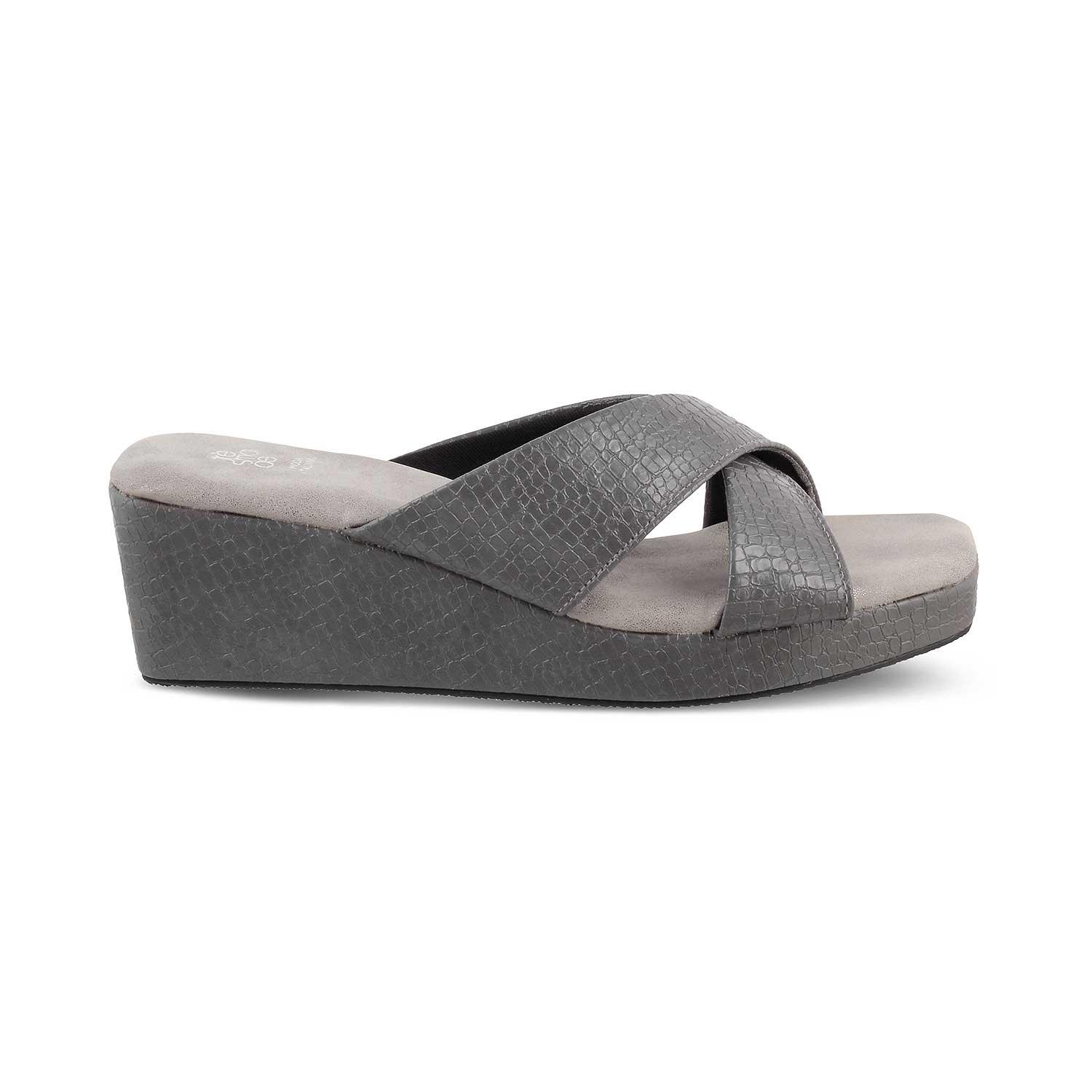 The Rew Grey Women's Dress Wedge Sandals Tresmode - Tresmode