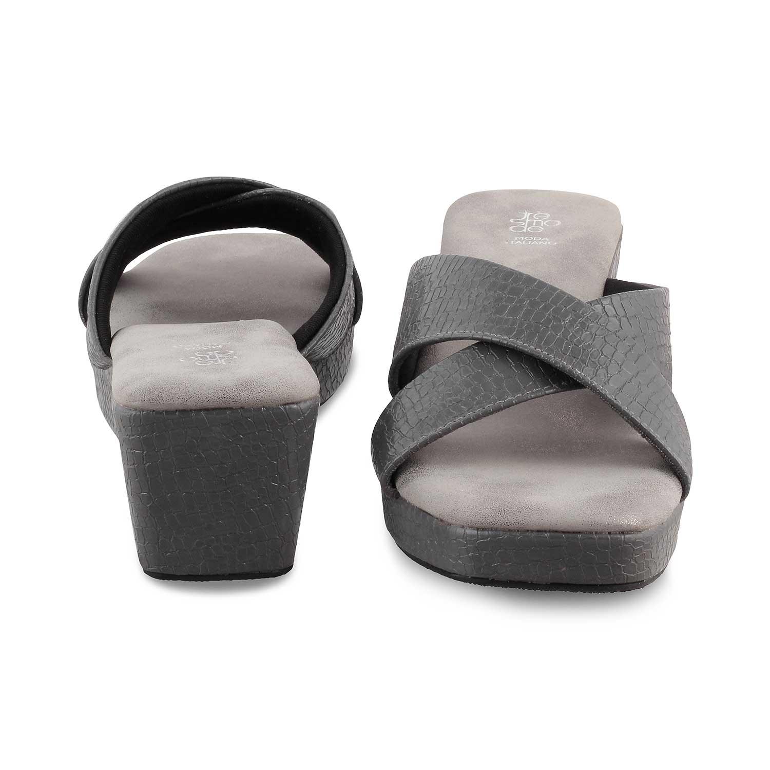 The Rew Grey Women's Dress Wedge Sandals Tresmode - Tresmode