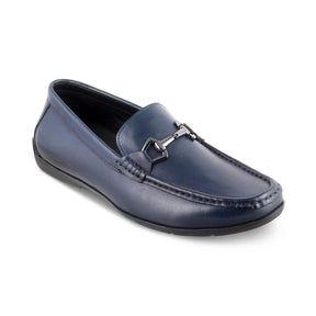 The Rhodes Blue Men's Leather Driving Loafers Tresmode - Tresmode