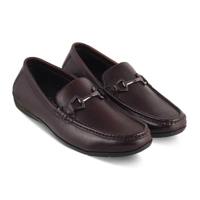 The Rhodes Brown Men's Leather Driving Loafers Tresmode - Tresmode