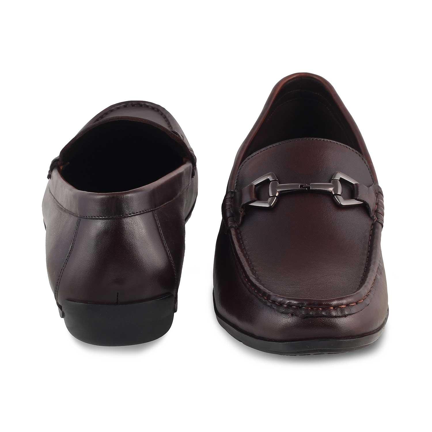 The Rhodes Brown Men's Leather Driving Loafers Tresmode - Tresmode