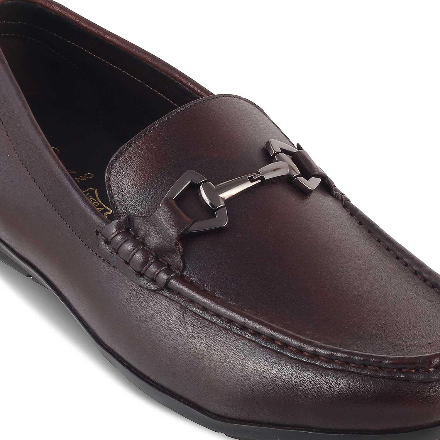 The Rhodes Brown Men's Leather Driving Loafers Tresmode - Tresmode