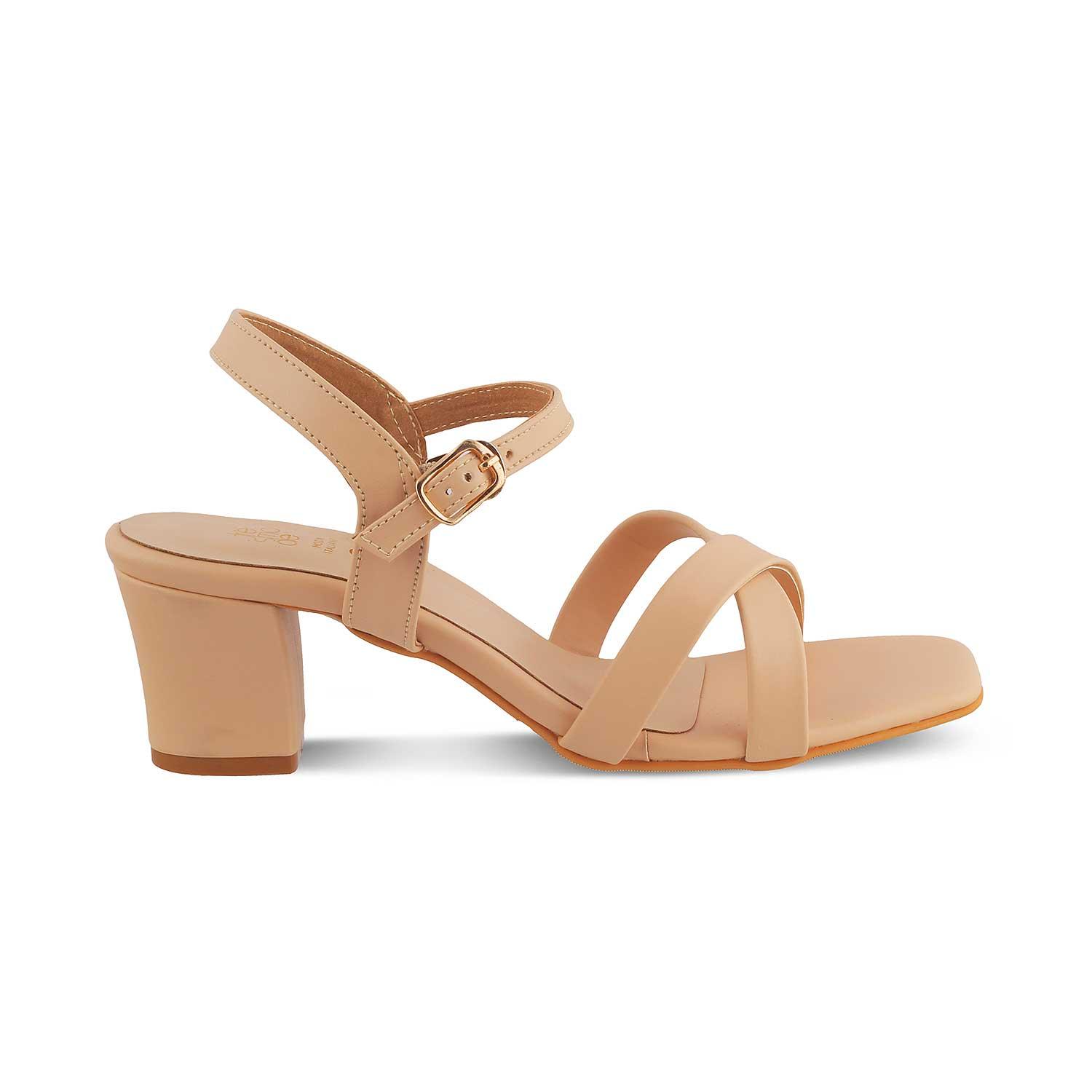 The Roche Beige Women's Dress Block Heel Sandals Tresmode - Tresmode