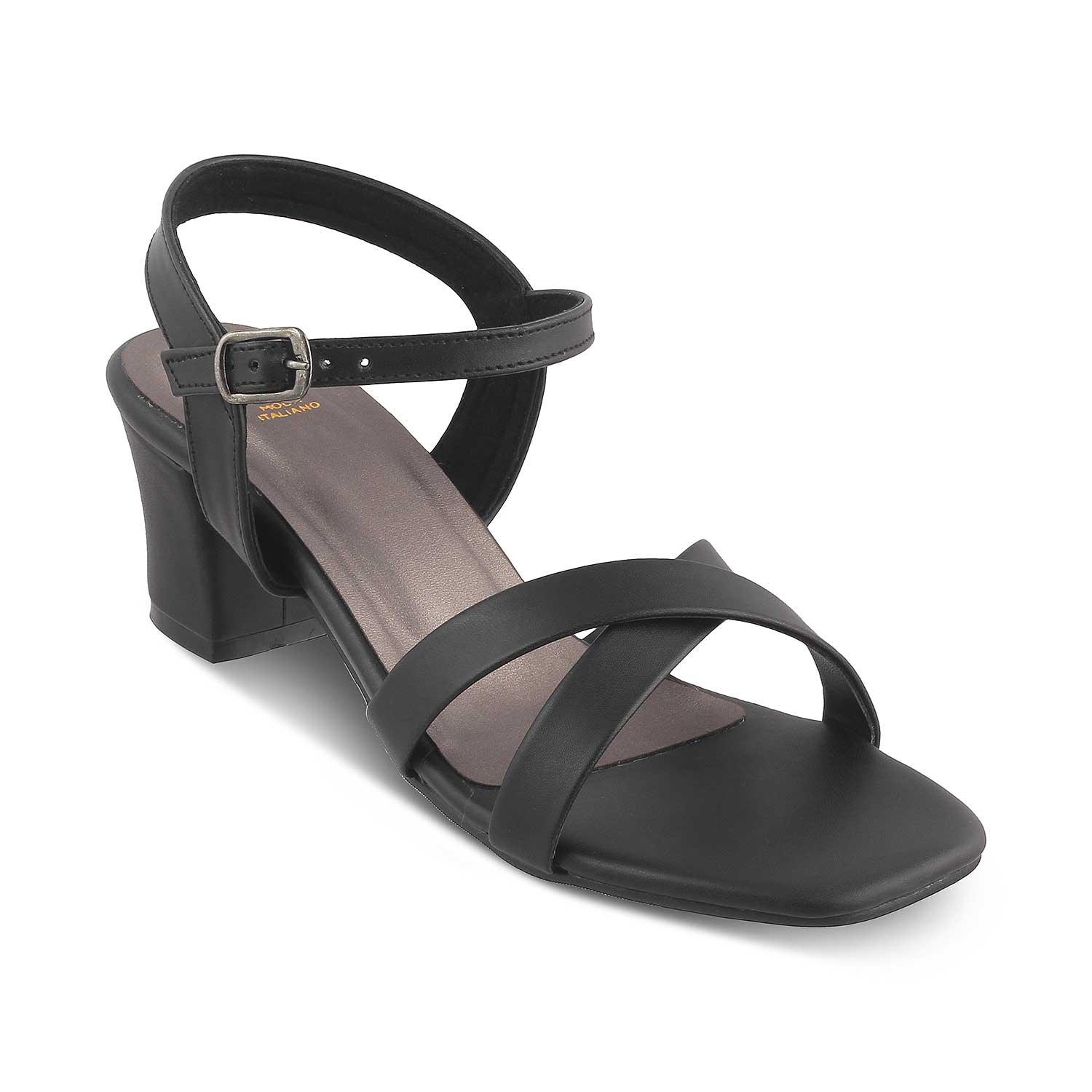 The Roche Black Women's Dress Block Heel Sandals Tresmode - Tresmode